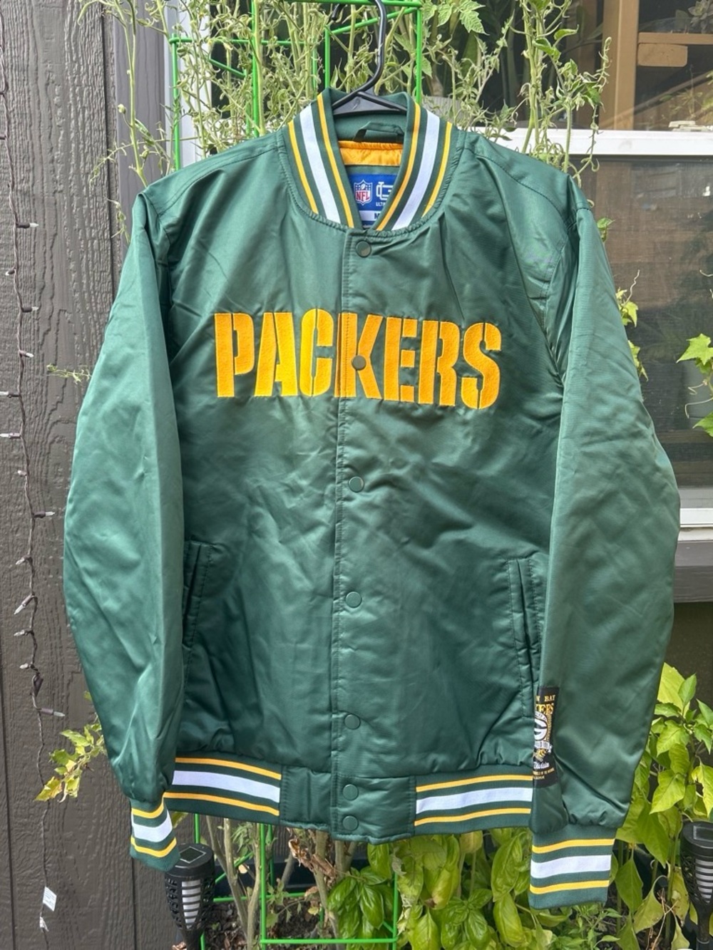 Green & Gold Packers Satin Bomber Jacket - Official NFL Team Jacket